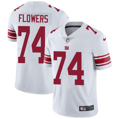 Nike Giants #74 Ereck Flowers White Men's Stitched NFL Vapor Untouchable Limited Jersey